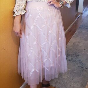 Gorgeous Blush Pink Net Tulle Lined Skirt Size Medium